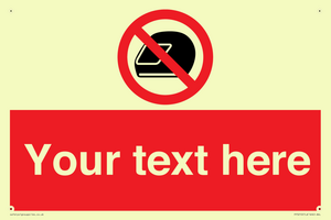 Custom No Motorcycle Helmets Sign